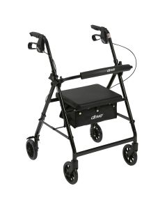Rollator 4-Wheel with Pouch & Padded Seat  Black - Drive